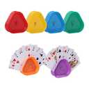 GHERPTE Playing Card Games Holder,6 Pack Triangle Shaped Hands-Free Playing Card Holder for Kids,Adults,Seniors,Poker Parties,Family Card Game Nights&Classroom Activities,6 Colors