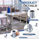 Blulu 4 Pack Galvanized Steel Flange Oblong Base for 1-5/8 OD Tubing, Suitable for Mounting Stainless Worktables, Equipment Stands, Kitchen Equipment Legs