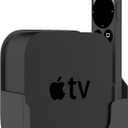 Apple TV Mount Compatible with All Apple TVs - Wall Mount Bracket with Remote Holder Fits for All Apple TV 4K / HD Models, with Siri Remote Silicone Protective Case / Cover