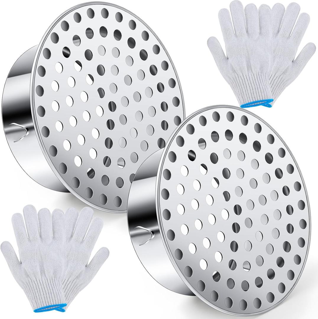 Moxweyeni 2 Pcs PVC Termination Cap for 4" Inner Diameter, Mesh Screen Vent Cover 304 Stainless Steel, for Furnace & Roof Vent Cap, Round Air Outlet Exhaust Water Drains Pipe 