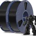 SUNLU 3D Printer Filament PLA Plus 1.75mm 2KG, SUNLU Neatly Wound PLA Filament 1.75mm PRO, PLA+ Filament for Most FDM 3D Printer, Dimensional Accuracy +/- 0.02 mm, 1 kg Spool, 2 Packs, Black+Black