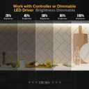 BTF-LIGHTING FCOB COB LED Strip Flexible High Density Uniform Light 8W/m 16.4FT DC12V Warm White 3000K CRI 90+ 8mm Width Dimmable LED Ribbon for Home Indoor Decor(No Adapter or Controller)