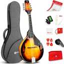 Vangoa Mandolin Musical Instrument A Style, Acoustic Mandolin Instrument Kit Italian 8 String for Professional Beginners Adults Teens Youth Kids, Sunburst, Glossy