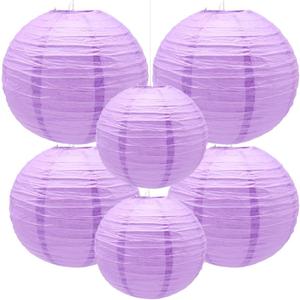 6 Pcs Paper Lanterns Decorative Round Paper Lantern Hanging Paper Lanterns for Party, Classroom, Wedding, Halloween,Christmas,Home Decoration  810 12/ Purple