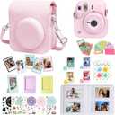 CAIYOULE Accessories for Fujifilm Instax Mini 12 Instant Camera, Accessory Bundle Include PU Leather 12 Case, Mini Picture Album, Frames, DIY Stickers, Color Filter (No Camera) - Blossom Pink