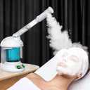 Facial Steamer - DENFANY Nano Ionic Face Steamer with Extendable 360 Rotating Arm - Portable Facial Steamer for Personal Care at Home or Salon (Blue)