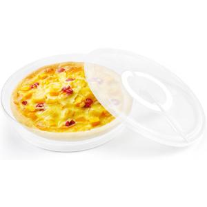 11.5 Inch Clear Pie Containers With Lids and Handle Round Pie Carrier Reusable 2 Compartments Pizza box Leftover Pizza Keeper for Food Cake Cheesecake Tortilla Pastry (1PCS)