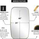 ANDY STAR 24x40 Gold Bathroom Mirror, Oblong Brass Mirror with Stainless Steel Metal Frame, Brushed Gold Oval Vanity Mirror for Over Sink, Modern Anti Rust Wall Mounted