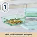 Pyrex Colors Tinted (11 Cup) Tinted Glass Large Rectangular Food Storage Container, Snug Fit Non-Toxic Plastic BPA-Free Lids, Freezer Dishwasher Microwave Safe, Aqua