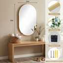 ZIHUASHENG Oval Bathroom Wall Mirror, Aluminum Frame, 20x30 Silver