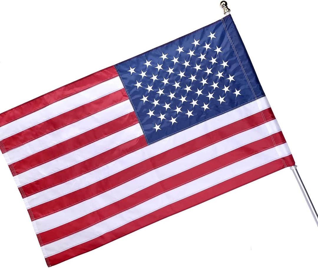 American Flag 3x5 FT Sleeve Banner Style(without Grommets), US Flag fo Outside Outdoor, Embroidered Stars, Sewn Stripes, American Flag Outdoor Heavy Duty
