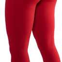 AUROLA Workout Leggings for Women Seamless Scrunch Tights Tummy Control Gym Fitness Girl Sport Active Yoga Pants (Large, Fiery Red)