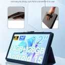 Case for Generic A116C Tablet 12 inch Android 15 Tablets,UYRUREL Leather Slim Folding Stand Cover with Hand Strap Magnet for Men Women Full Protection,Blue.