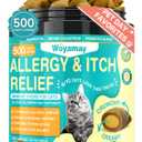 Woyamay Cat Allergy Relief for Cats, 500 Crunchy & Creamy Anti-Itch and Immunity Chews for Itchy Skin, Paws, Eyes, Ears| Stop Licking & Scratching, Supports Seasonal Itching, Chicken Flavor