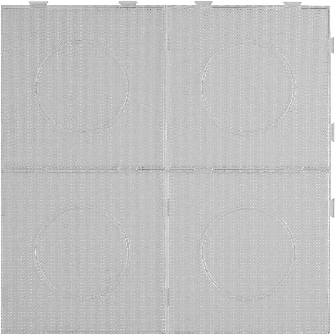 4PCS 2.6MM Fuse Beads Boards Large Square Clear Plastic Pegboards Kits Iron Beads for Aldult DIY Make Craft with 5 Ironing Paper (Transparent)