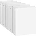 CIXILDTS 2'' 3 Ring Binder, Standard 2-inch Round Ring Binder Fit Letter Size Paper, Presentation View Binders, White, 5-Pack
