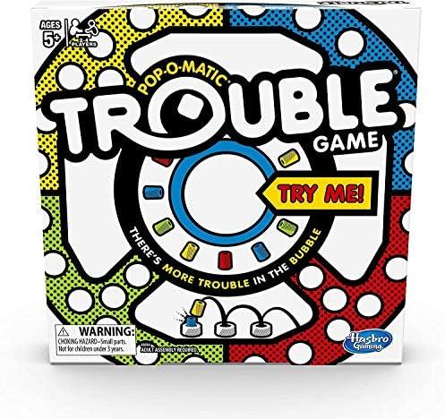 Hasbro Trouble Board Game - 1 Set, Classic Pop-O-Matic Race Game for Ages 5 and Up, 2 to 4 Players