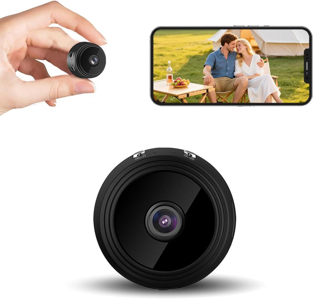 Hidden Camera Mini Spy Camera WiFi 1080P, Wireless Indoor Security Camera with Night Vision & Motion Detection, Nanny Cam for Home Baby Pet Monitor,TF Card Storage (Black)