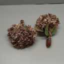 Uqueeten Artificial Flower Fake Silk Hydrangea Heads Bouquet with Stems Bulk for Fall Decoration Table Center Christmas Indoor Outdoor Faux Floral Realistic with Leaves Plants Crafts 8PCS(Rose red)