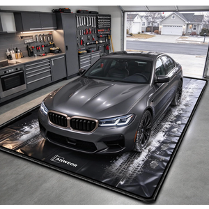 ANWEOR 7'9" x 18' Garage Floor Mat 650 GSM Containment Mat for Under Car