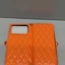 Rssviss Crossbody Case for iPhone 17 Pro Max Case Wallet, RFID Blocking Leather with Card Holder Kickstand, Handbag Zipper Flip Cover with Wrist Strap for iPhone 17 Pro Max Men Women 6.9", Orange