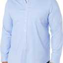 Amazon Essentials Men's Slim-Fit Long-Sleeve Stretch Oxford Shirt with Pocket (Blue, L)
