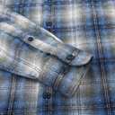 Alex Vando Mens Button Down Shirts Flannel Shirt Long Sleeve (Medium, Rhinestone Blue/Grey)