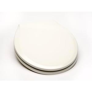 Bath Décor 1Q1R5-00 Premium Molded Wood Toilet Seat with Vari-Adjust Release ‘N’ Clean Lok-Down Hinge and Quik-Lok Mounting Hardware, Round, White