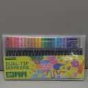 ARTISTRO 24 Brush Marker Pens Coloring Markers for Adults Brush Tip & 0.4mm Fineliner Pens Coloring Markers No Bleeding