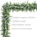 DearHouse Faux Eucalyptus Garland Plant, 2 Pack Artificial Vines Hanging Eucalyptus Leaves Greenery Garland for Wedding Backdrop Arch Wall Decor, 6 Feet/pcs UV Protected Indoor Outdoor