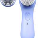 NgraCoola Face Scrubber Exfoliator, Rotating Facial Cleansing Brush for Men & Women, Rechargeable Waterproof, Electric Spin Face Scrub Brush with 2 Heads for Gentle Exfoliating & Deep Cleansing (Light Blue)