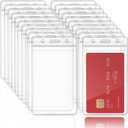 Zonon 150 Pcs Name Badge Holder 2.95 x 4.7 Inch Clear Plastic Card Sleeve Vertical ID Badge Holder Name Tag Sleeve for Medical Nurses Office and School