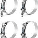 QWORK T-Bolt Hose Clamp 7684mm Range  Fits 3.0" OD Silicone Hoses for Turbo, Intake & Radiator Systems, 4 Pack
