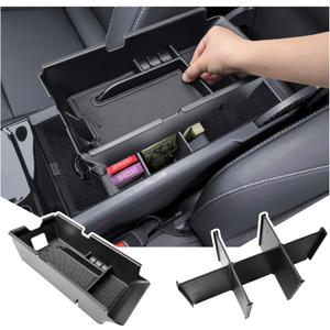 Center Console Tray & Insert Divider 2PCS Compatible with 2025 2026 Toyota Camry XSE/XLE/SE/LE Car Accessories, Middle Console Organizer Armrest Storage Box Secondary Compartment Dual-Layer