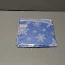 Horaldaily Christmas Tablecloth 7070 Inch Round, White Snow Blue Washable Table Cover for Party Picnic Dinner Decor