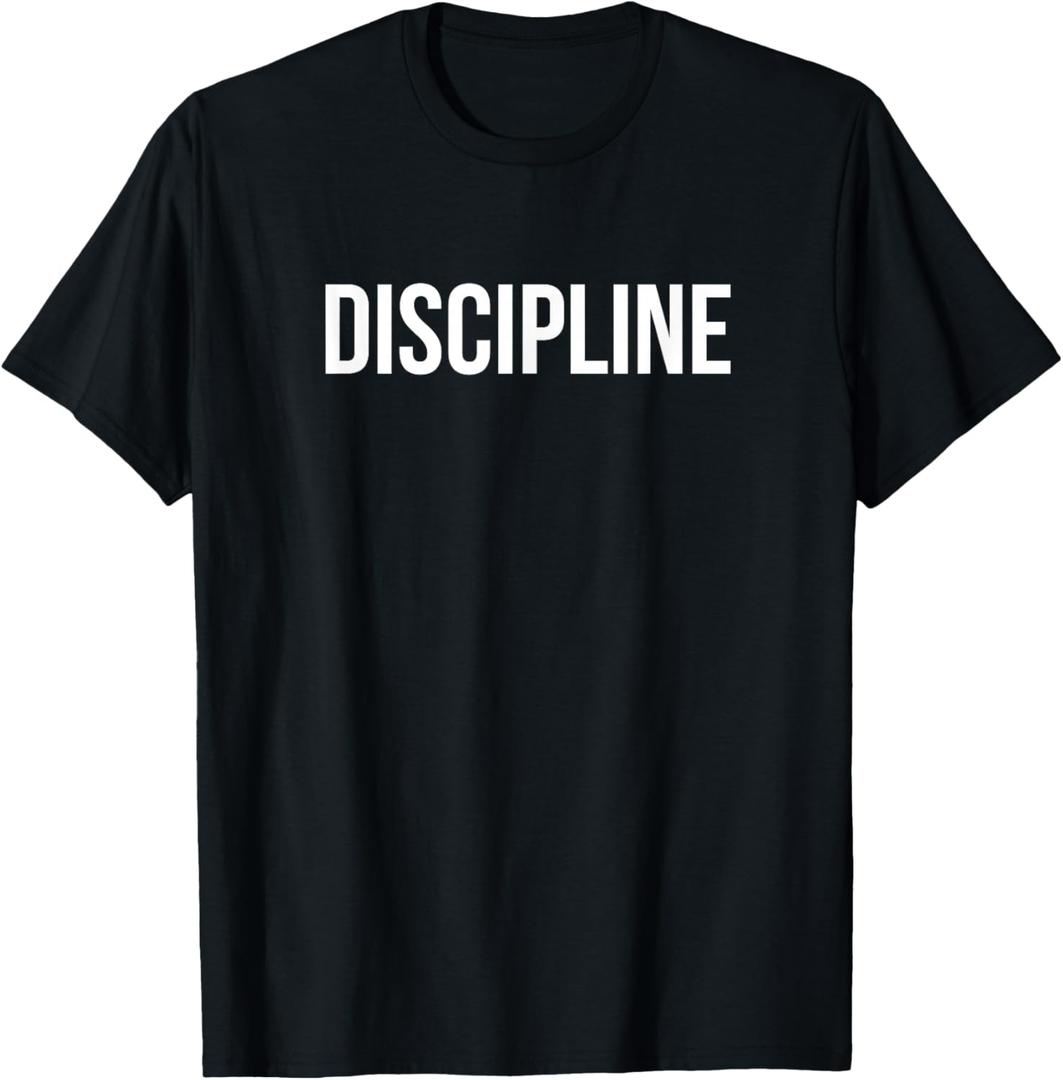 Discipline Hard Work Fitness Cardio Gym shirt T-Shirt, Black, Small