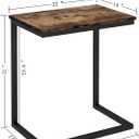 Sofa C Side End Table Wood Accent Couch Table Coffee Tray Snack Side Table Notebook Laptop Holder Over Bed Stand Reading Desk Rustic Brown Color 22x14x27 Space Saving for Living Room Bedroom