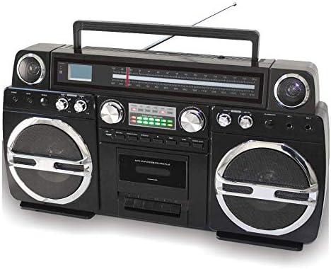 TechPlay Monster B 1980S-Style Boom Box CD Player, Cassette Player/Recorder, AM/FM, USB, Bluetooth Speaker