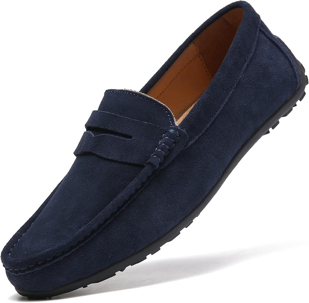 Men's Leather Casual Slip on Loafers Driving Walking Shoes, 45
