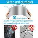 DARENYI 16"x12" Acrylic Mirror Sheet, Flexible Non Glass Body Mirror Tiles Large Self Adhesive Mirror Stickers for Bathroom Bedroom Home Wall Decor (1pc)