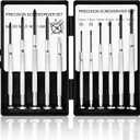 11PCS Small Precision Screwdriver Set, Premium Mini Screw Driver Set Kit, 6 Different Sizes of Flat Head Philips Screwdrivers for Watch, Eyeglasses, Electronics, Repair Box