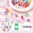 KitBeads 50Pcs Mixed Styles Large Hole Iridescent Acrylic Numbers Bead UV Plated Number Shaped Beads for Jewelry Making DIY Necklaces