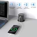 ANNQUAN 3.15" Pop Up Countertop Outlet Wireless Charger 65W USB 800J Black | ETL Listed Max 65W Power Delivery Pop Up Electrical Outlet with 4 Outlets 4 USB Ports for Home Office