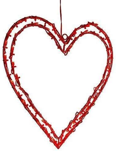 Christmas Decorations for The Holiday - 63 Red LED Heart Window Decoration 12 Inch AD1021 - Decorations for Christmas sdf-4449