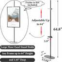 Easel Stand for Sign, Adjustable Display Stands for Frames up to 64", Black Metal Floor Easels for Painting, Picture Frame Holder Easel for Art Signs Photos, Iron Easel with Base for Home Events
