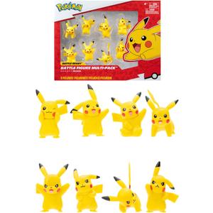 Pokémon Bandai 8 Battle Figures – Pack of 8 Pikachu Figures – JW2604