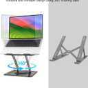 LOXP Adjustable Laptop Stand, Computer Stand with 360 Rotating Base, Ergonomic Laptop Riser Mount for Desk Foldable Protable Computer Desk Fits with MacBook Pro Air (10-16") - Black