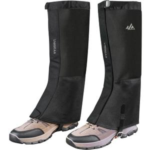 Unigear Leg Gaiters, 1000D Fabric Waterproof Boot Gaiters for Hiking Walking Climbing Hunting Skiing (Large, Black)