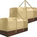 Outdoor Cushion Storage Bag Extra Large 420D Oxford Waterproof Patio Cushion Storage Bags with Zippers and Handles, 60" L x 20" W x 28" H (Beige,2 Pack)