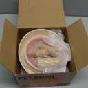 MS!MAKE SURE Cat Bowls, Adjustable Elevated Ceramic Cat Bowls with Anti-Slip Rubber Pad, Splash Guard, Lead & Cadmium Free, Whisker Friendly, for Puppies & Cats - 5.1" Wide, 295ML (10 oz), Pink